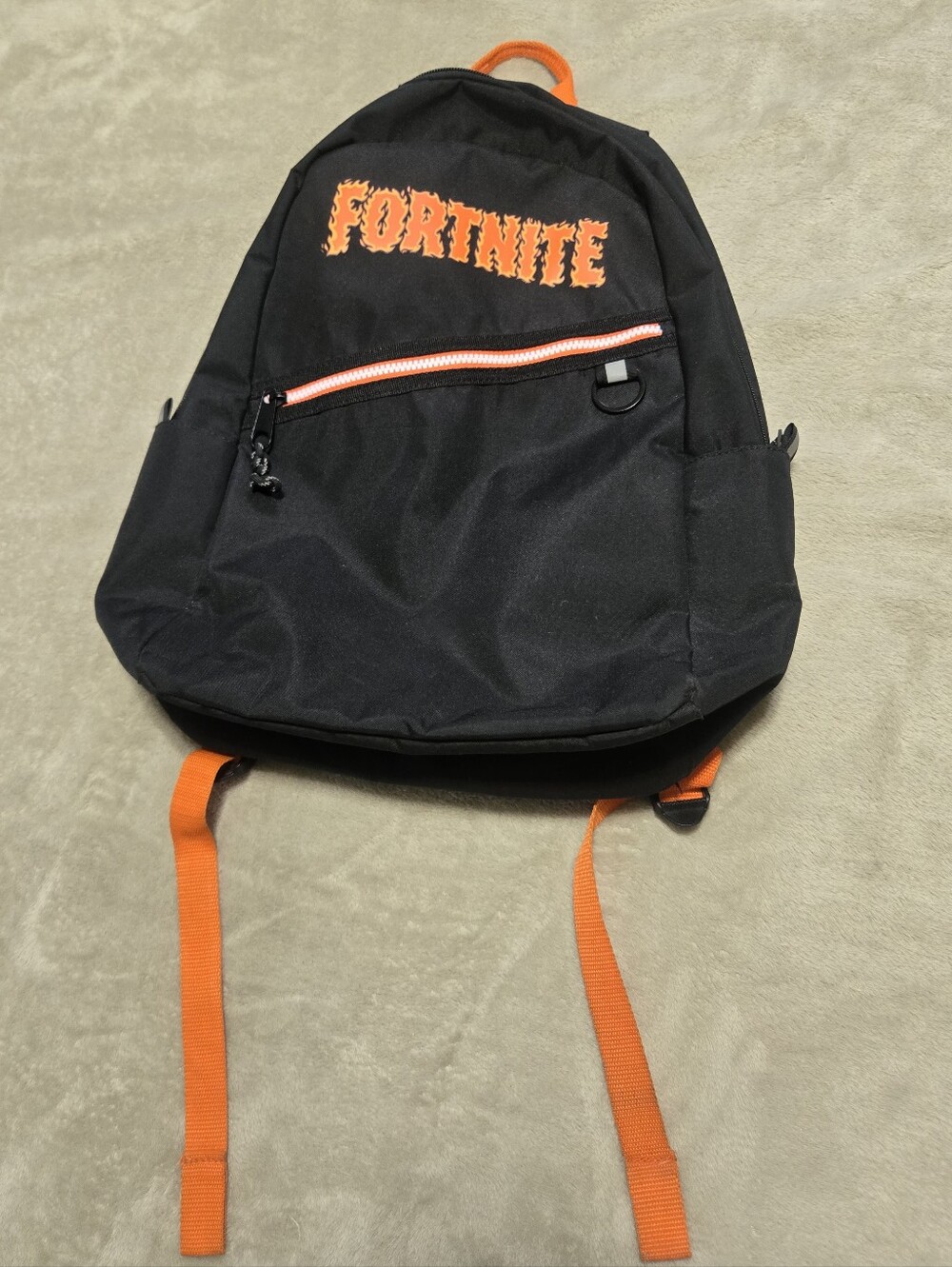 Fortnite Black 18" Backpack with 15" Padded Laptop Sleeve Orange Llama And Logo